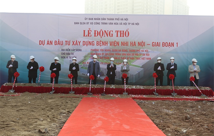 Giám đốc Sở Y tế Thành phố dự Lễ động thổ Dự án đầu tư xây dựng Bệnh viện Nhi Hà Nội giai đoạn I