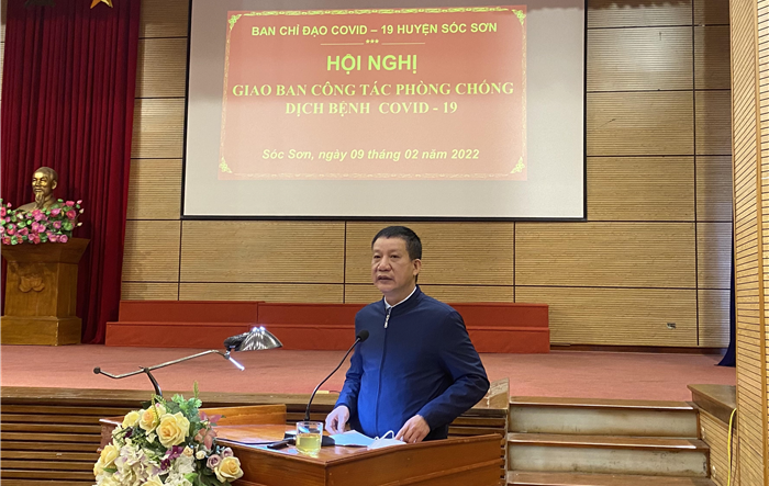 Huyện Sóc Sơn giao ban công tác phòng, chống dịch Covid-19, chuẩn bị các điều kiện để đón học sinh trở lại trường học trực tiếp