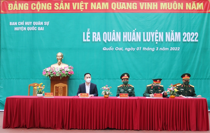 Ban Chỉ huy Quân sự huyện Quốc Oai ra quân huấn luyện năm 2022    