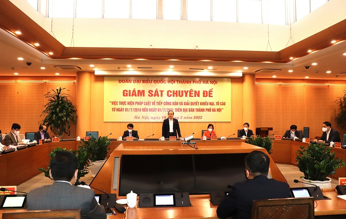 Đoàn đại biểu Quốc hội thành phố Hà Nội giám sát chuyên đề về tiếp công dân, giải quyết khiếu nại, tố cáo