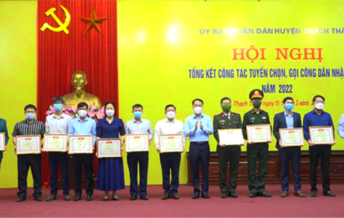 Thạch Thất tổng kết công tác tuyển chọn, gọi công dân nhập ngũ năm 2022