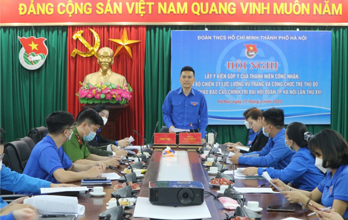 Hội nghị lấy ý kiến của đoàn viên, thanh niên khối công nhân viên chức Thủ đô vào Báo cáo chính trị Đại hội Đoàn thành phố lần thứ XVI