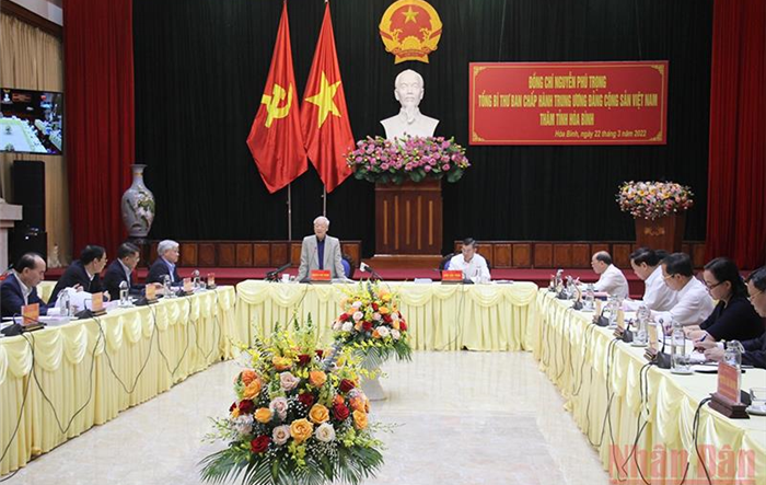 Tổng Bí thư Nguyễn Phú Trọng thăm, làm việc tại Hòa Bình