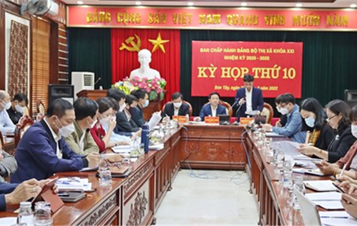 Hội nghị lần thứ 10 Ban Chấp hành Đảng bộ thị xã Sơn Tây khóa XXI