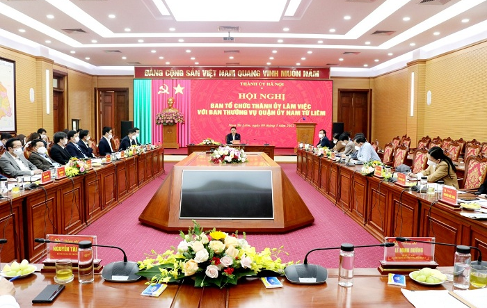 Trưởng Ban Tổ chức Thành uỷ làm việc với Quận uỷ Nam Từ Liêm về công tác xây dựng Đảng