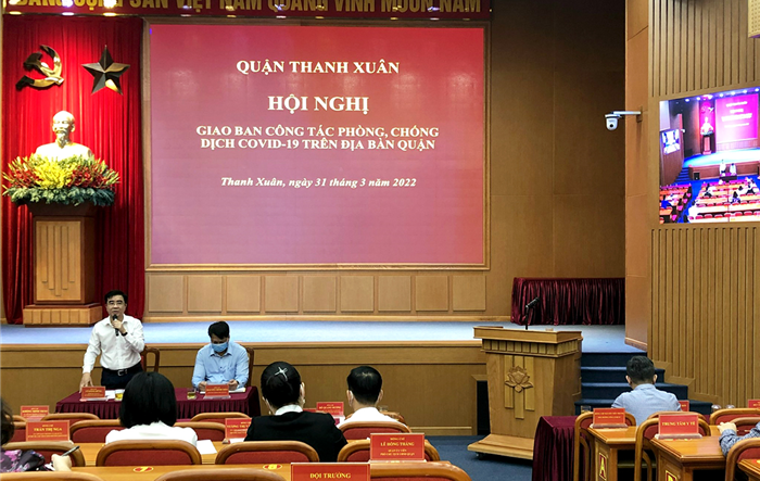 Hội nghị giao ban công tác phòng, chống dịch trên địa bàn quận Thanh Xuân