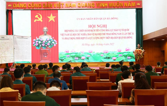 Quận Hà Đông tổ chức Hội nghị hiệp đồng tác chiến đánh địch tiến công hoả lực bảo vệ Tổ quốc Việt Nam xã hội chủ nghĩa, bảo vệ Đại hội thể thao Đông Nam Á lần thứ 31