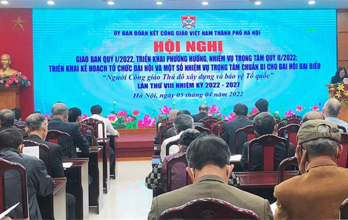 Ủy ban Đoàn kết Công giáo Việt Nam thành phố Hà Nội tổ chức Hội nghị giao ban quý I/2022