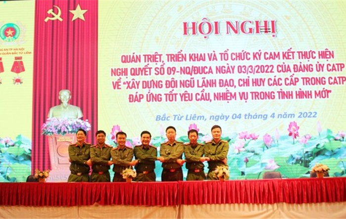 Công an quận Bắc Từ Liêm quán triệt, triển khai và tổ chức ký thực hiện Nghị quyết số 09-NQ/ĐUCA của Công an Thành phố