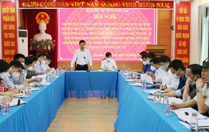 Thị trấn Quốc Oai chú trọng phát triển kinh tế - xã hội và phòng, chống dịch Covid-19 hiệu quả