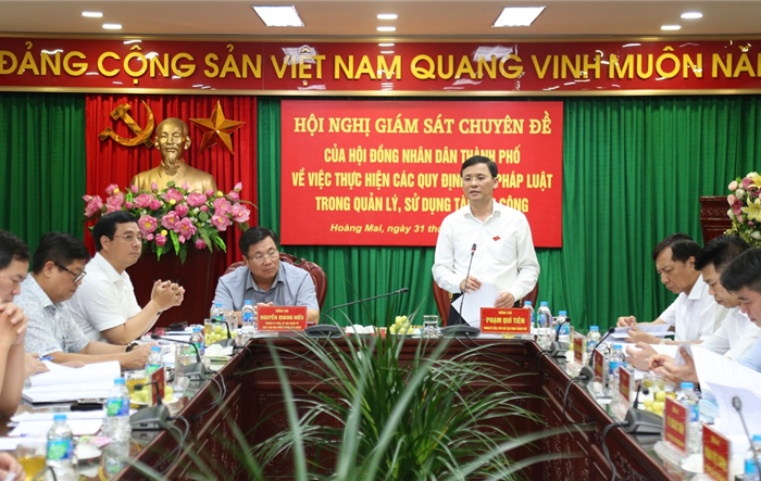 Thường trực HĐND Thành phố giám sát việc quản lý, sử dụng tài sản công trên địa bàn quận Hoàng Mai