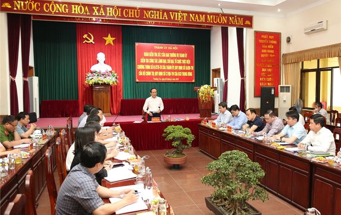 Đoàn kiểm tra số 2 của Ban Thường vụ Thành ủy đã làm việc với Ban Thường vụ Huyện ủy Thường Tín về thực hiện Chương trình số 01-CTr/TU của Thành ủy
