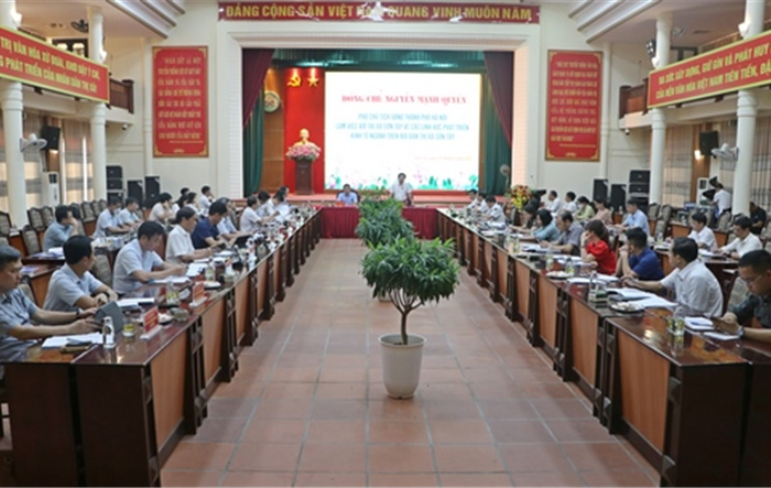 Phó Chủ tịch UBND thành phố Hà Nội Nguyễn Mạnh Quyền làm việc với thị xã Sơn Tây