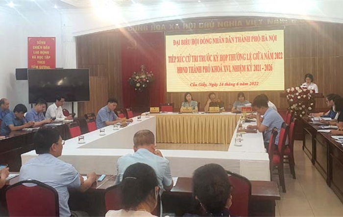 Đại biểu HĐND Thành phố tiếp xúc cử tri quận Cầu Giấy trước kỳ họp thứ 7, HĐND Thành phố khoá XVI