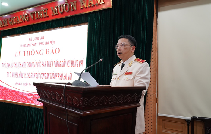 Công bố thăng cấp bậc hàm Thiếu tướng đối với đồng chí Nguyễn Hồng Ky, Phó Giám đốc Công an thành phố Hà Nội