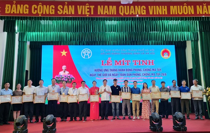 Sở Lao động - Thương binh và Xã hội đã tổ chức Lễ mít tinh hưởng ứng Tháng hành động phòng, chống ma túy