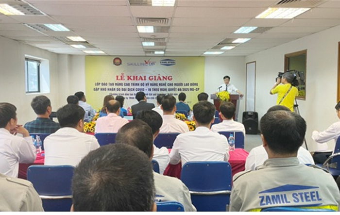 Lễ khai giảng lớp đào tạo nâng cao kỹ năng nghề cho người lao động gặp khó khăn do dịch Covid-19