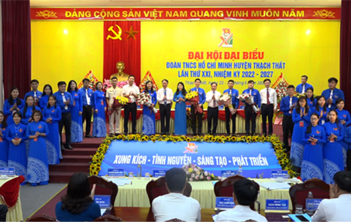 Đại hội đại biểu Đoàn TNCS Hồ Chí Minh huyện Thạch Thất lần thứ XXI, nhiệm kỳ 2022-2027 thành công tốt đẹp
