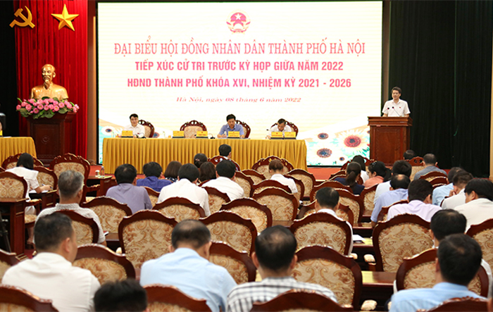 Trưởng ban Nội chính Thành uỷ tiếp xúc cử tri huyện Hoài Đức trước kỳ họp thứ 6, HĐND Thành phố khoá XVI