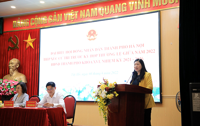 Chủ tịch Uỷ ban MTTQ Việt Nam Thành phố tiếp xúc cử tri quận Tây Hồ trước kỳ họp thứ 6, HĐND Thành phố khóa XVI