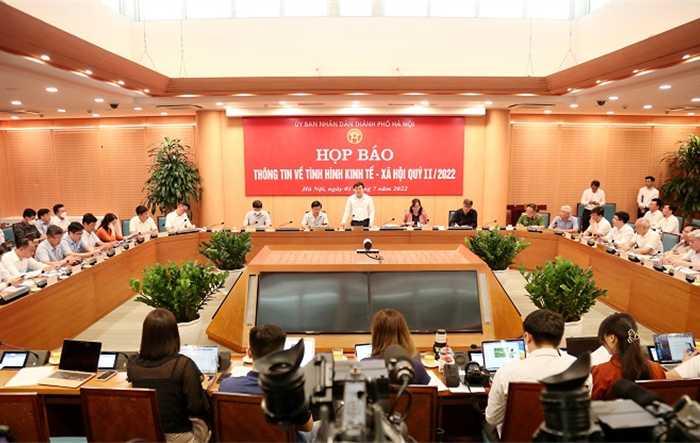 Họp báo thông tin về tình hình kinh tế - xã hội thành phố Hà Nội quý II/2022