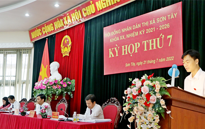 Kỳ họp thứ bảy, HĐND thị xã Sơn Tây khóa XX, nhiệm kỳ 2021-2026.