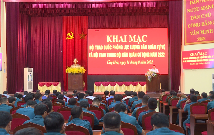 Huyện Ứng Hòa tổ chức hội thao quốc phòng lực lượng dân quân tự vệ, hội thao trung đội dân quân cơ động năm 2022 