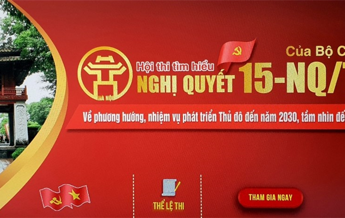 212.202 thí sinh tham gia Hội thi tìm hiểu Nghị quyết số 15-NQ/TW của Bộ Chính trị về phương hướng phát triển Thủ đô – tuần thứ 2