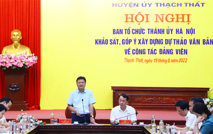 Khảo sát, góp ý xây dựng dự thảo văn bản về công tác đảng viên tại Huyện uỷ Thạch Thất
