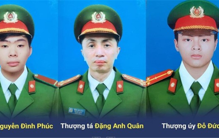 Bộ Công an Quyết định truy tặng thăng cấp hàm cho 3 cán bộ, chiến sĩ hy sinh khi làm nhiệm vụ chữa cháy
