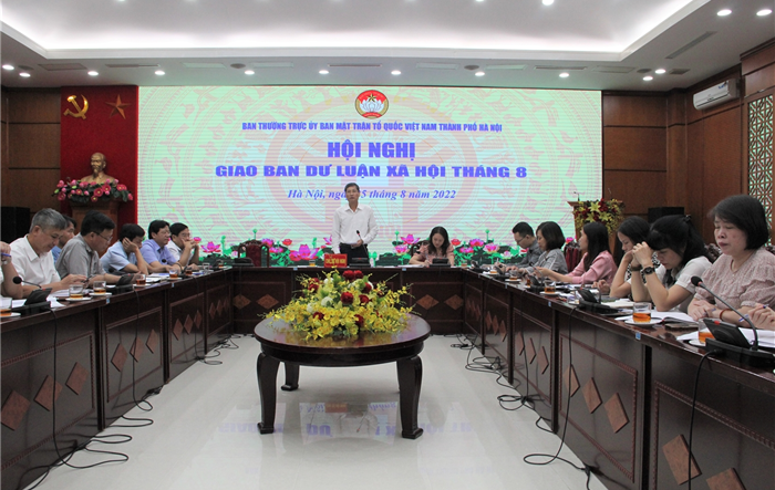 Hội nghị giao ban dư luận xã hội Uỷ ban Mặt trận Tổ quốc Việt Nam thành phố tháng 8/2022