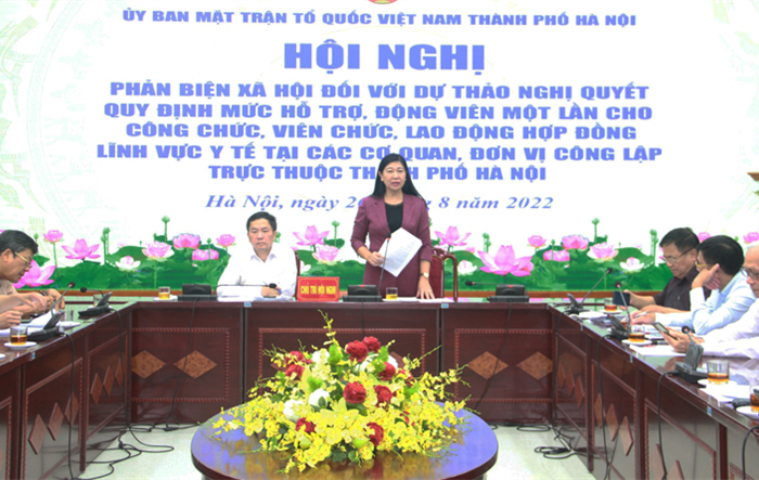 Hội nghị phản biện dự thảo Nghị quyết Quy định mức hỗ trợ, động viên một lần cho công chức, viên chức, lao động hợp đồng lĩnh vực y tế