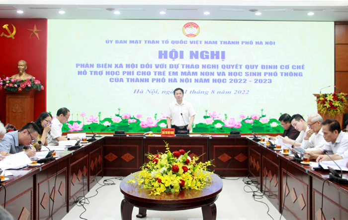Hội nghị phản biện xã hội đối với Dự thảo Nghị quyết quy định cơ chế hỗ trợ học phí cho trẻ em mầm non, học sinh phổ thông của thành phố Hà Nội