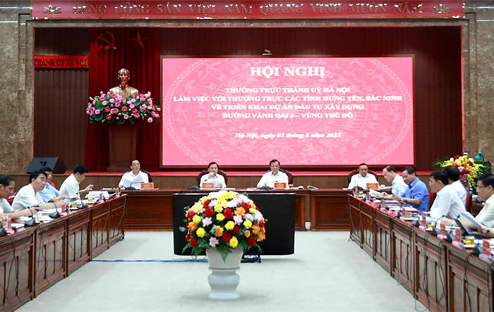 Thường trực Thành ủy Hà Nội làm việc với 2 tỉnh Bắc Ninh, Hưng Yên triển khai Dự án đường Vành đai 4 - Vùng Thủ đô