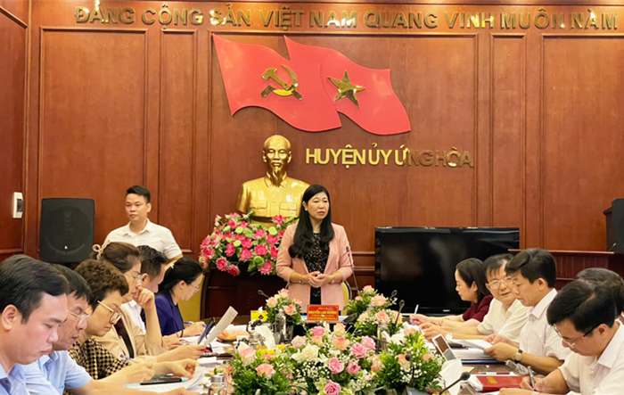 Chủ tịch Uỷ ban Mặt trận Tổ quốc Việt Nam thành phố kiểm tra việc triển khai, thực hiện Chương trình số 08-CTr/TU của Thành ủy tại huyện Ứng Hòa