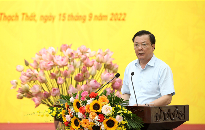 Thường trực Thành ủy Hà Nội làm việc với Ban Thường vụ Huyện uỷ Thạch Thất