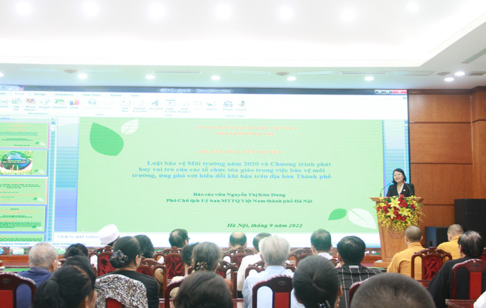 Hội nghị tập huấn Luật Bảo vệ môi trường trong các tổ chức tôn giáo trên địa bàn Thành phố 