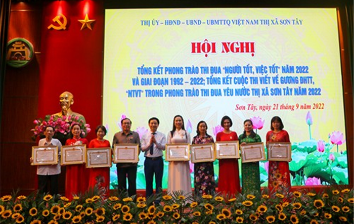 Thị xã Sơn Tây: Hội nghị tổng kết phong trào thi đua “Người tốt, việc tốt” năm 2022