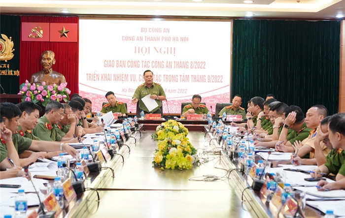 Công an Hà Nội giao ban công tác tháng 8, triển khai nhiệm vụ trọng tâm tháng 9/2022