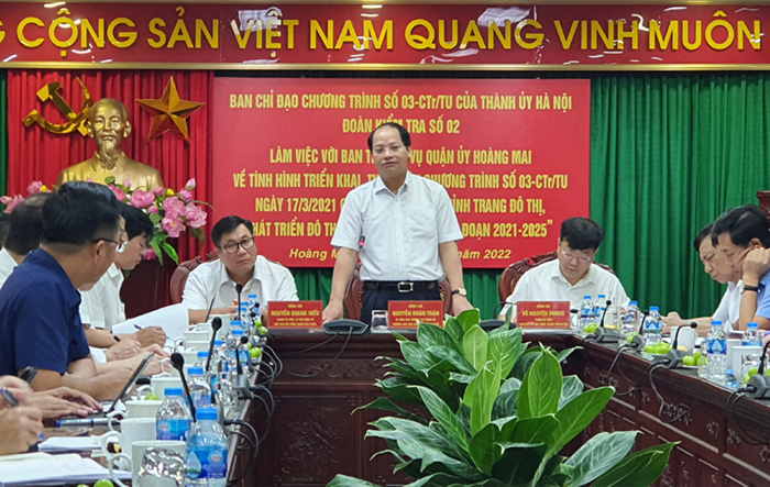 Trưởng ban Dân vận Thành uỷ, Phó Trưởng ban Chỉ đạo Chương trình số 03-CTr/TU kiểm tra công tác triển khai thực hiện Chương trình số 03-CTr/TU tại quận Hoàng Mai