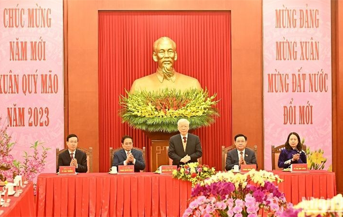 Tổng Bí thư Nguyễn Phú Trọng chúc Tết các đồng chí lãnh đạo, nguyên lãnh đạo Đảng, Nhà nước