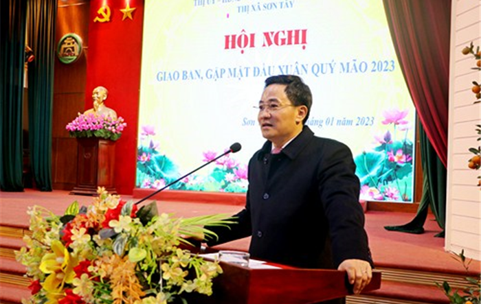 Thị xã Sơn Tây quán triệt, triển khai nhiệm vụ sau Tết Nguyên đán Quý Mão 2023