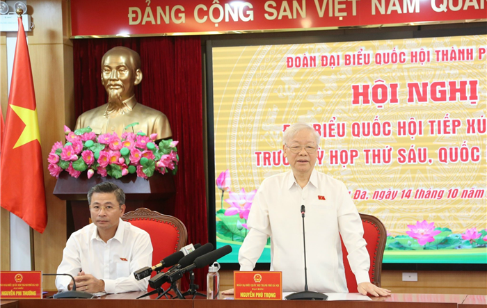 Tiếp xúc với cử tri Thủ đô Hà Nội, Tổng Bí thư Nguyễn Phú Trọng:   “Ý Đảng” phải quyện với “lòng dân”
