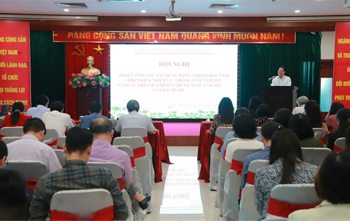 Sơ kết công tác xây dựng Đảng 9 tháng đầu năm 