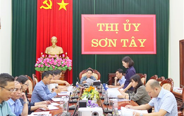Giao ban Ban Chỉ đạo thực hiện Chương trình số 10-CTr/TU của Thị ủy Sơn Tây 9 tháng đầu năm 2023