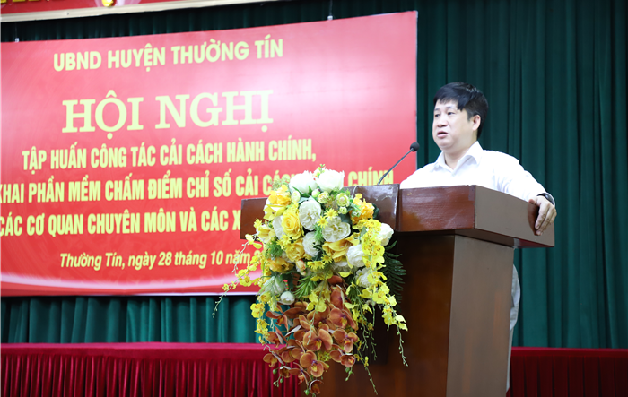Huyện Thường Tín triển khai phần mềm chấm điểm chỉ số cải cách hành chính đối với các cơ quan chuyên môn và các xã, thị trấn năm 2023