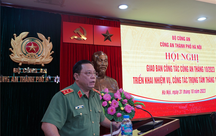 Hội nghị giao ban trực tuyến công tác Công an thành phố tháng 10-2023