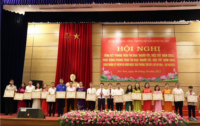 Huyện Sóc Sơn tổng kết phong trào thi đua “Người tốt, việc tốt” năm 2023