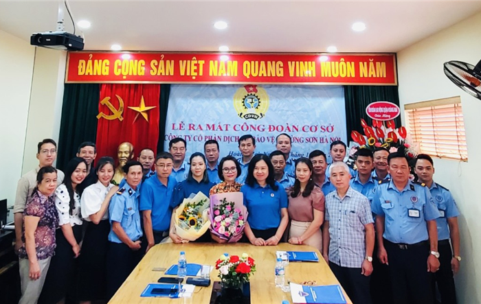 Liên đoàn Lao động quận Hoàng Mai: Ra mắt công đoàn Công ty Cổ phần Dịch vụ bảo vệ Trường Sơn Hà Nội