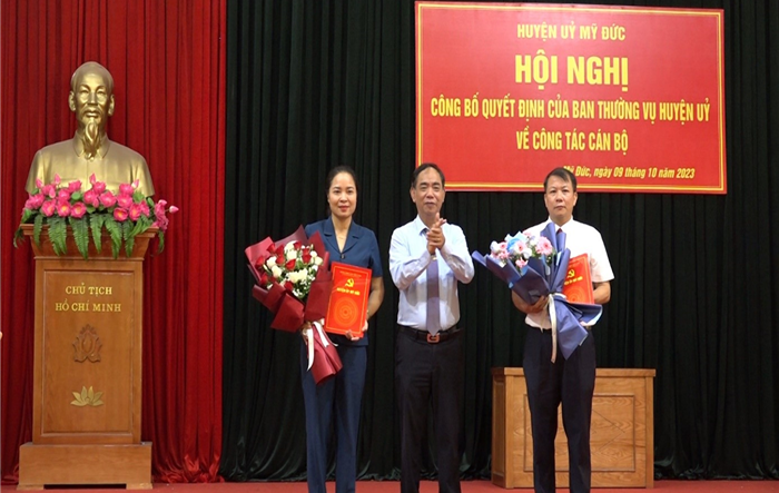 Công bố quyết định của Ban Thường vụ Huyện ủy Mỹ Đức về công tác cán bộ